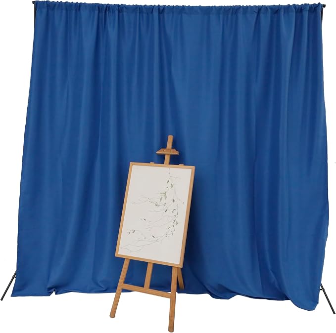 King Mills 10x10 ft Royal Blue Backdrop Curtain for Photography, Also Serving as Background for Golf Simulators for Home, Streaming Backdrop, Podcast Background, Zoom Backdrop.