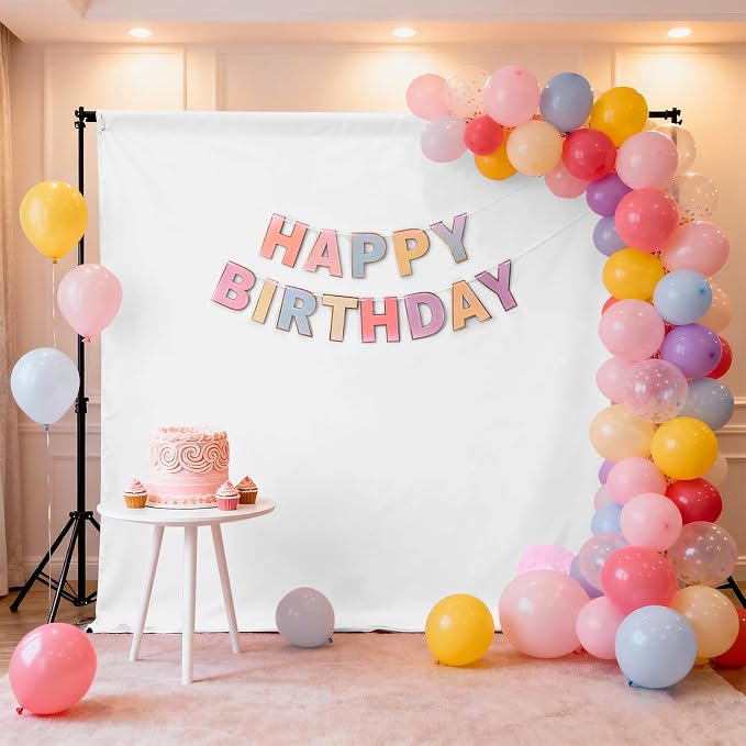 White Portrait Backdrop 8x10ft Zoom Meeting, Game Live Steaming and Photo Studio Shooting Props