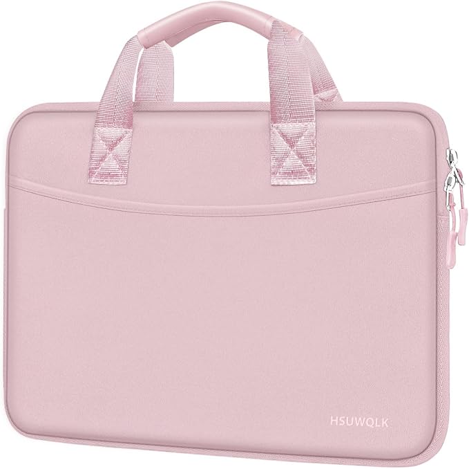 Laptop Case 13.3 inch,13-13.3 inch Laptop Sleeve Bag Compatible with MacBook Neo 13/Air 13 13.6/Pro 13/Pro 14,HP Dell ASUS Lenovo Notebook,Neoprene Computer Bag with Handle&Curved Pocket,Pink