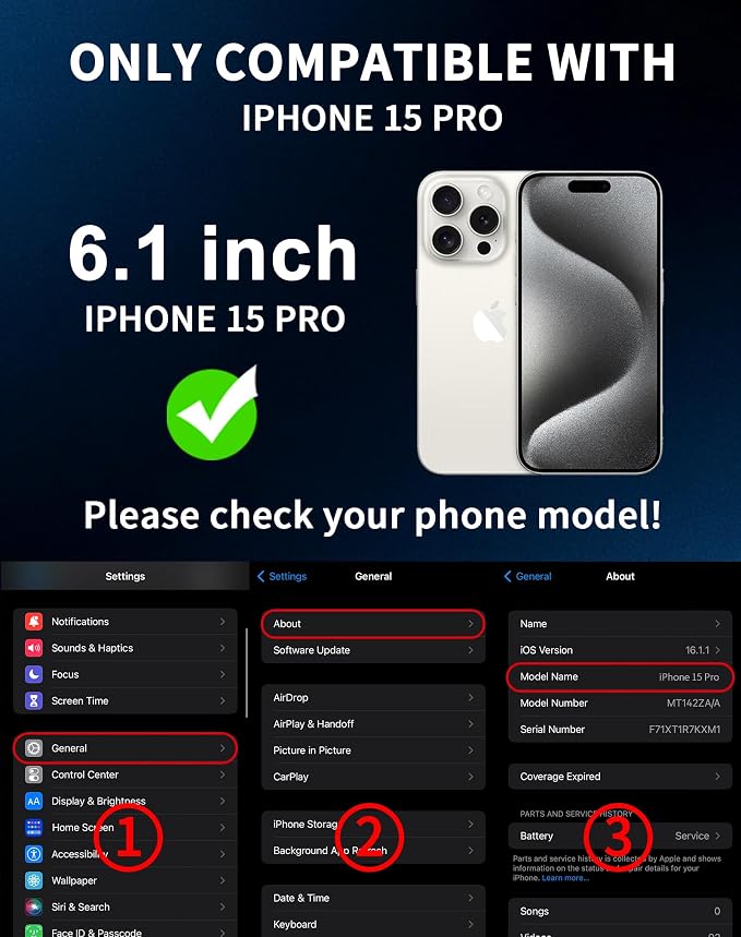 2 Pack for iPhone 15 Pro Privacy Screen Protector [6.1 inch] Anti-Spy Private Tempered Glass Film Accessories Anti-Blue Light 9H Hardness No-Bubble Full Coverage Easy Installation