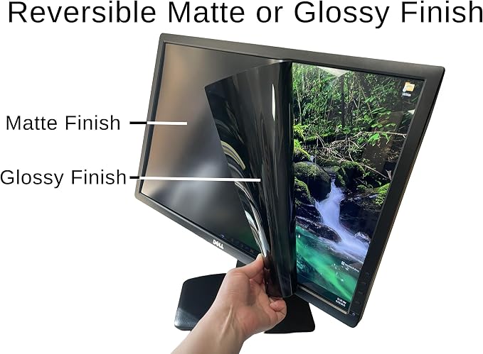 2‑Way Privacy Filter – Accessory Only – to fit the Dell U4919DW 49‑inch Curved Monitor, Reversible Anti-Glare or Glossy, Enhanced Side-View Blocking, Blue Light Reduction | Includes Installation Kit