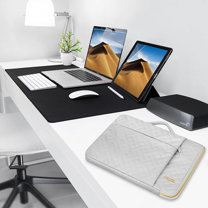 Lacdo 360° Protective 14 Inch Laptop Sleeve Case for HP Lenovo Dell ASUS Acer Chromebook 14 / HP Stream 14 / Dell Inspiron 14 / Lenovo IdeaPad 14 / Acer Spin/ASUS ZenBook Computer Bag, Space Gray