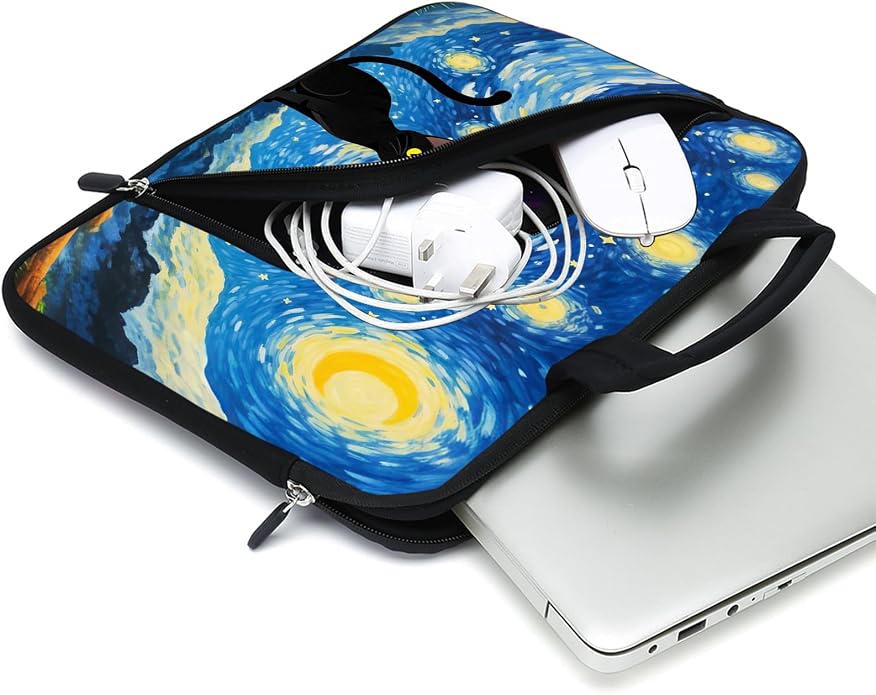15Inch Laptop Sleeve Carrying Bag with Handle， Front Pocket for Placing Power Adapter and Mouse for men women