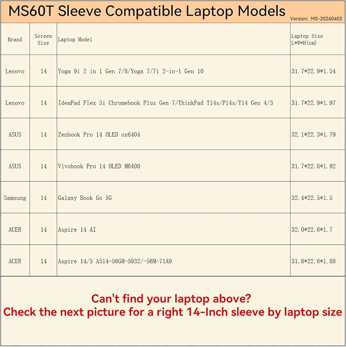 Smatree MS60TW Hard Protective 14 inch Laptop Sleeve Case Compatible for Samsung Galaxy Book Go 5G, Lenovo ThinkPad P14s/T14s/IdeaPad, ASUS Vivobook/Zenbook, ACER Aspire 5/14,White
