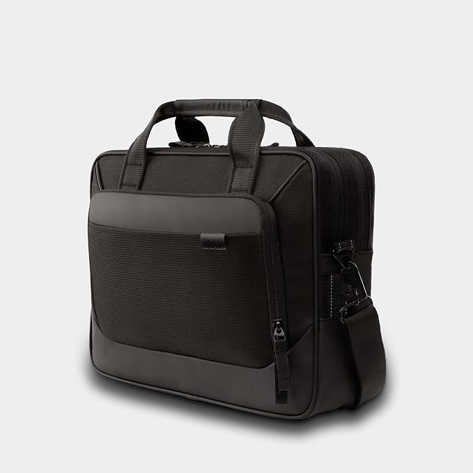 Dell EcoLoop Pro Classic Briefcase 14 - Fits up to 14 inch Laptops, Weather Resistant, Adjustable Shoulder Strap, 360º Foam Cushioning, Luggage Pass Through, Reflective Accent - Black