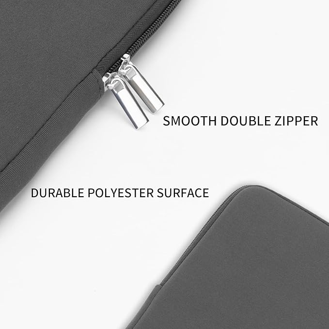 RAINYEAR 15.6 Inch Laptop Sleeve Protective Case Soft Carrying Zipper Bag Cover with Accessories Pouch, Compatible with 15.6" Notebook Computer Chromebook (Gray)