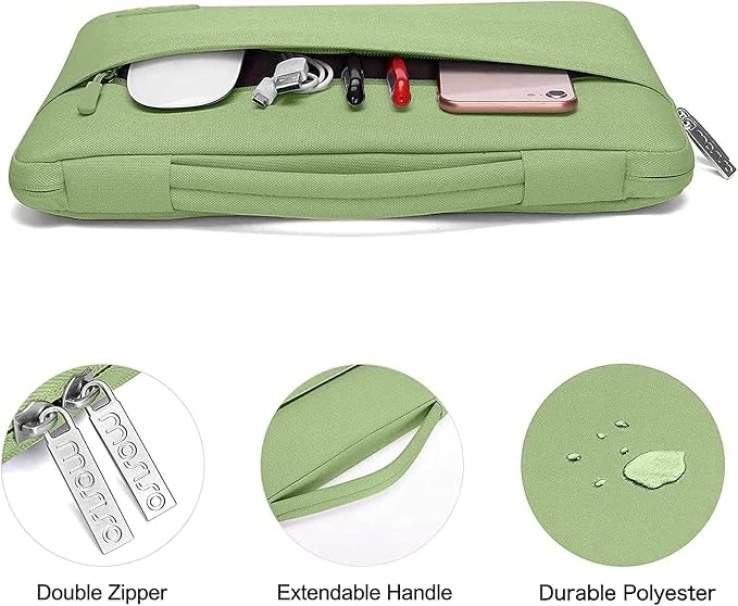 MOSISO Compatible with MacBook Air 13 inch Case M5 2026 M4 2025 M3 M2 2024-2022 A3449 A3240 A3113 A2681,Hard Shell&Sleeve Bag&Keyboard Skin&Webcam Cover&ScreenFilm for MacBook Air 13.6, Chartreuse