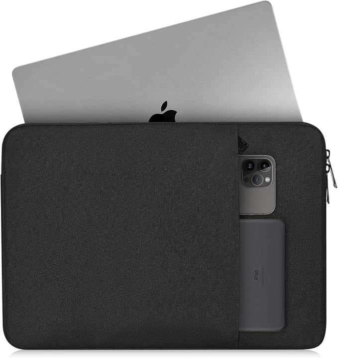 15.6 16 inch Laptop Sleeve Case for HP Omnibook 16, HP Envy, Pavilion 15, ASUS VivoBook 15 16 16X, Acer Aspire 15.6,Lenovo Ideapad 3 15, Dell Inspiron 16 Comptuer Bag -Black