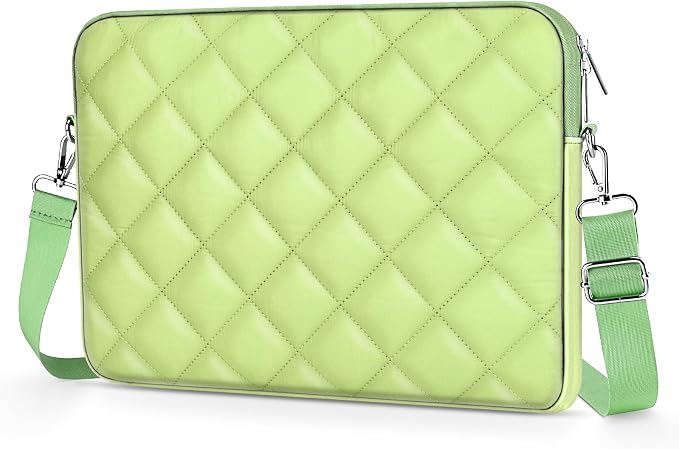 Puffy Quilted Laptop Sleeve with a Removable Shoulder Strap Compatible with MacBook Air 15 inch M2 A2941 2023/Pro 15 A1990 A1707, 15 Surface Laptop 5/4/3, Compatible with Dell XPS 15