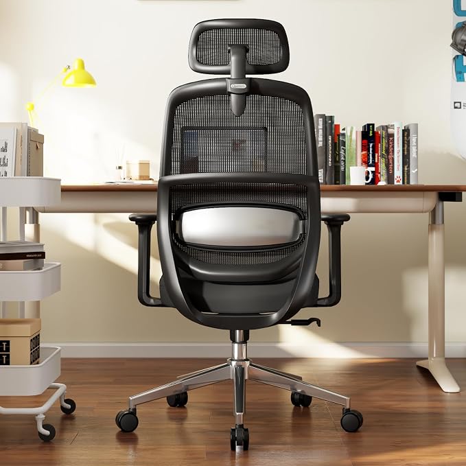 Ergonomic Office Chair, Home Office Desk Chairs, 3D Lumbar Support High Back Desk Chair, Comfortable Computer & Gaming Chair for Office & Home - Black