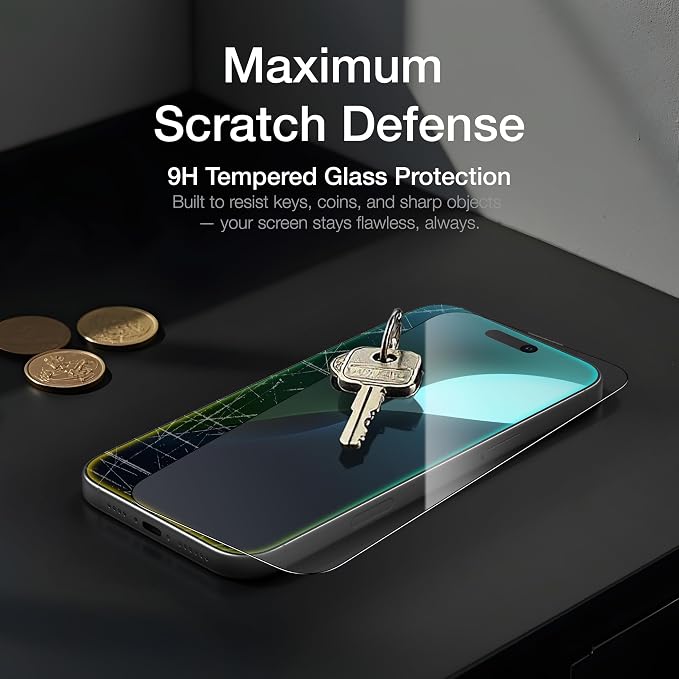 AMAZINGthing for iPhone 17 [Titan Filter 7 - Full Glass] Screen Protector, 9H Tempered Glass, Full Coverage, Case‑Friendly, Oleophobic, Alignement Frame, 2 Pack (Anti-glare&reflexion Matte, iPhone 16 Pro)