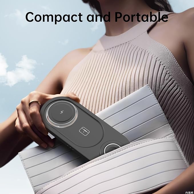 2026 "Mdrndock Magnetic 3 in 1 Charging Station Apple,Foldable Wireless Charger Stand for Mag-Safe for iPhone 17/16/15/14/13/12/Pro Max/Pro/Mini/Plus,Apple Watch Series, Air Pods pro/2/3/4
