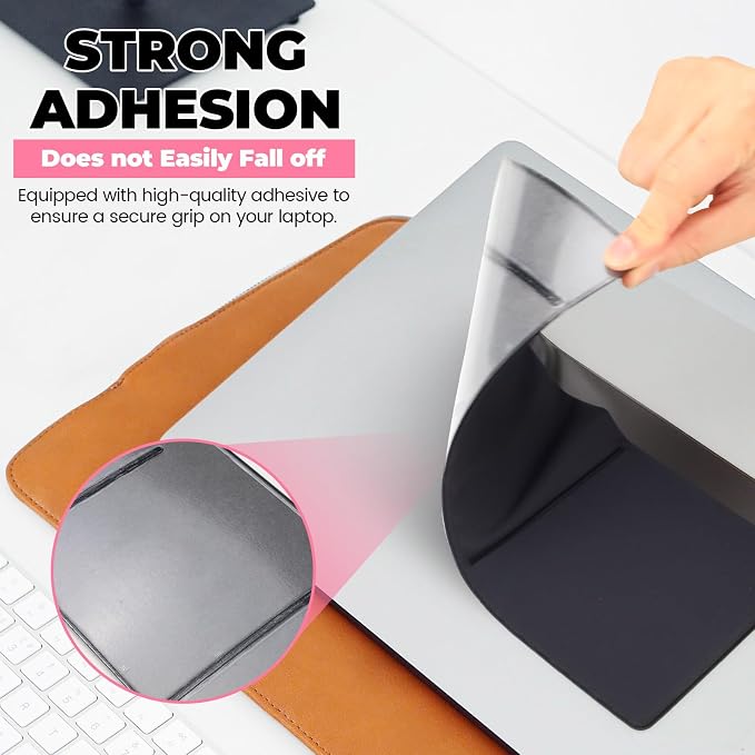 3-Pocket Laptop Pouch for Mouse & Hard Drive, Adhesive Holder Case Elastic Sleeve Pocket for External Portable SSD, Phone, USB Cable, Pen, Black