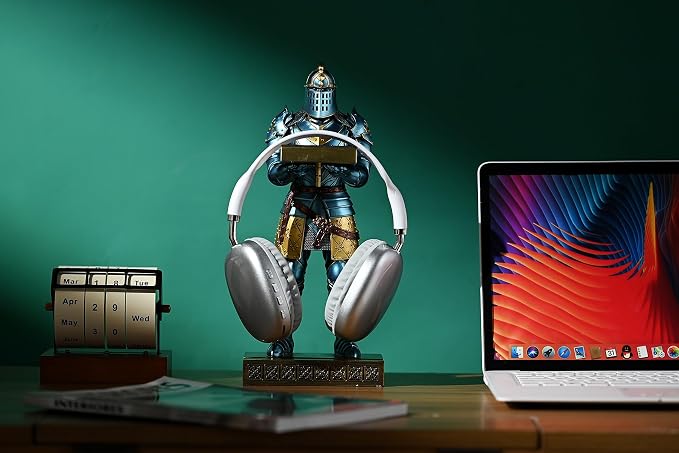 King's Guard Headphone Stand Watch Display Stand Jewelry Bracelet Necklace Holder Trays Towers Warrior Knight Mobile Phone Stand for Office & Home 12.20 Inch (Blue)
