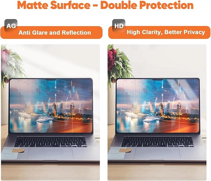 Laptop Privacy Screen 16 Inch 16:10 Display, Anti Glare Film Blue Light Filter, Anti Scratch Protector Computer Privacy Screen Shield, Not for 16.1'' Laptops