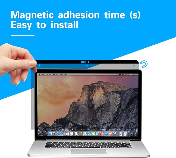 Privacy Screen Protector for MacBook 12 Inch (2012-2015) - Nano-Suction Removable Anti-Spy Filter, Blue Light Blocking, Ultra-Thin Design