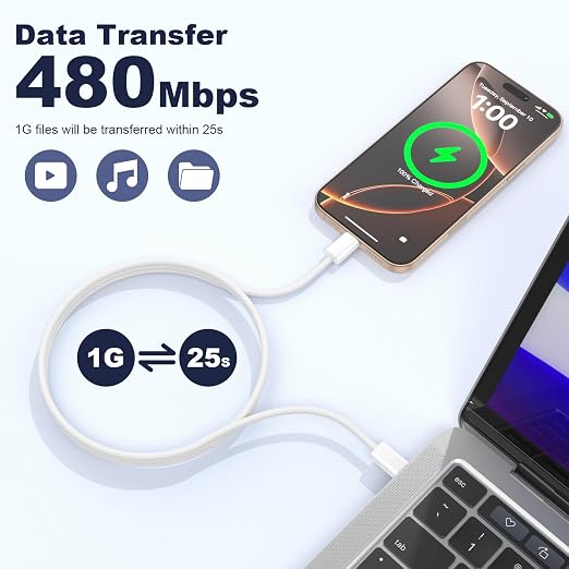 Quickeep USB C to USB C Cable 3FT 2 Pack, Nylon Braided 60W iPhone 17 16 15 Charger Cord, Type C Charger Fast Charging, USBC to USBC Cable for iPhone 17 16 15 Pro Plus Pro Max/iPad Pro/Air