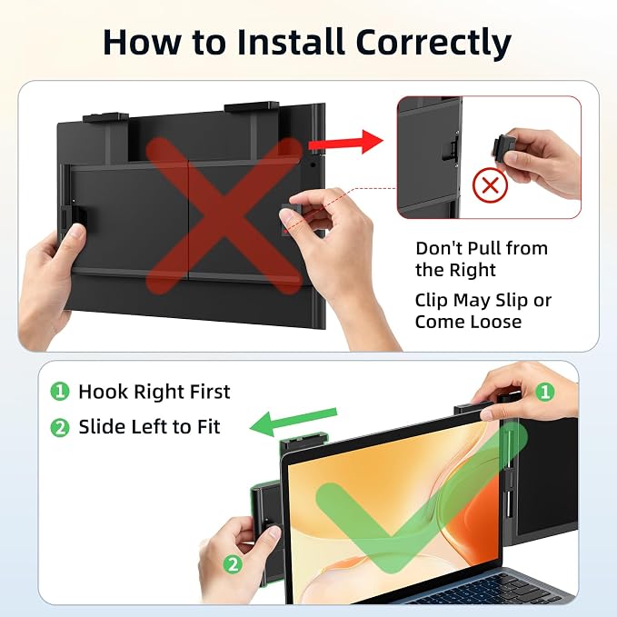 Laptop Screen Extender, 15.6" Laptop Monitor Extender, 1080P FHD IPS Portable Monitor for Laptop, Mini HDMI/Type-C Screen Extender Fits 14"-15.6" Laptops,Plug & Play for Windows/Mac/Android/Switch/PS5