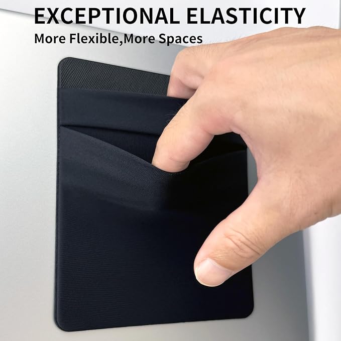 2-Pocket SSD Holder for Laptop,Adhesive Pouch,Portable Hard Drive Sleeve for Laptop,Compatible with External 2.5" HDD, Magic Mouse, Externa Hard Drive,USB Cable and More Holder - Black