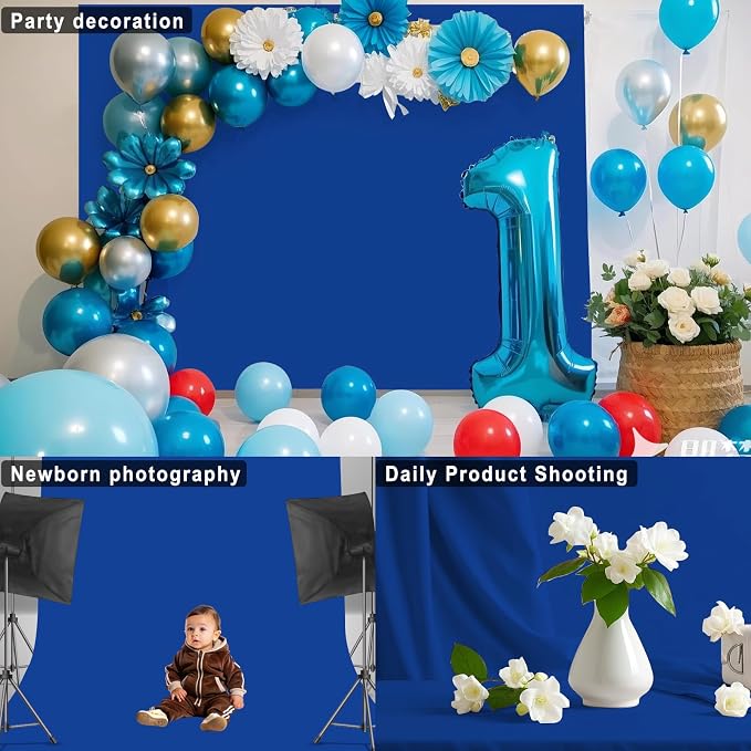 Royal Blue Backdrop for Photoshoot, Professional Photo Backdrop Background Curtain for Product Photography, Portraits, Wedding, Party, Live Streaming Video Recording 10X10 FT (Background Only)