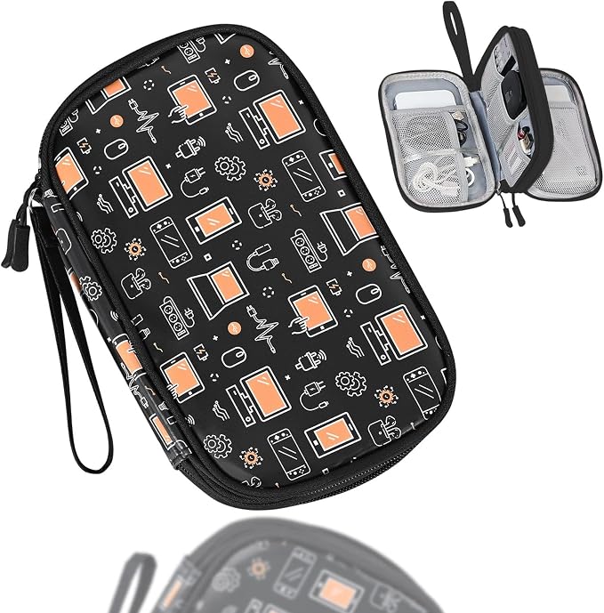 COSHAYSOO Electronics Travel Organizer Tech Bag Charging Cords Case USB Cable Phone Charger Accessory Car Pouch, Practical Trip Gifts for Women Beach Vacation Airplane Cruise Traveling Essentials
