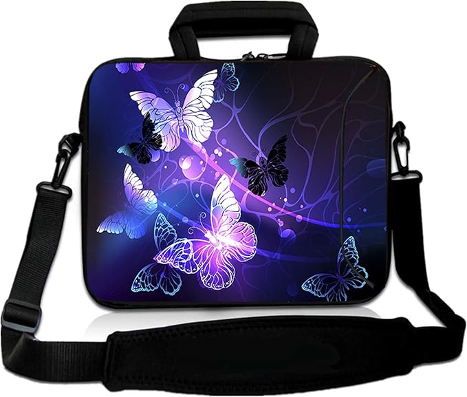 RICHEN 17 inch Laptop Shoulder Bag Carrying Case Computer PC Cover Pouch with Handle Fits 15.6/16/17/17.3/17.4 inch Laptop Notebook (16-17.3 inch, Butterflies)