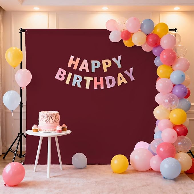 6x9FT Burgundy Red Screen Backdrop for Photography Photo Booth Wine Red Backdrop for Photoshoot Background