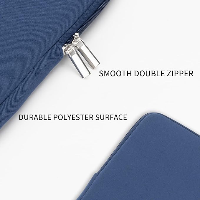 RAINYEAR 14 Inch Laptop Sleeve Case Protective Soft Padded Zipper Cover Carrying Computer Bag with Accessories Pouch, Compatible with 14" Notebook Tablet Chromebook (Navy Blue)