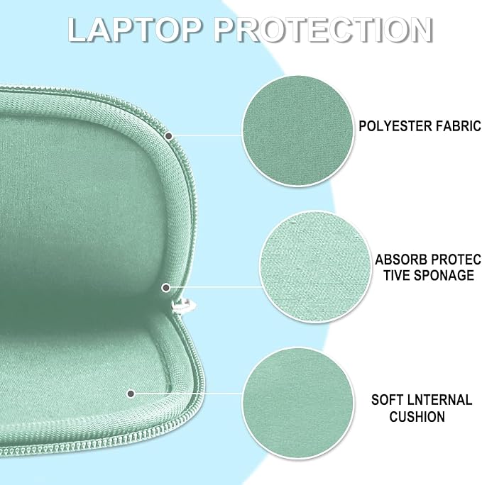 Laptop Sleeve Case 15.6 inch, Shockproof Protective Laptop Cover Carrying Computer Bag with Accessory Pocket Portable Computer Sleeve Compatible with HP, Dell, Lenovo, Asus, Binglan