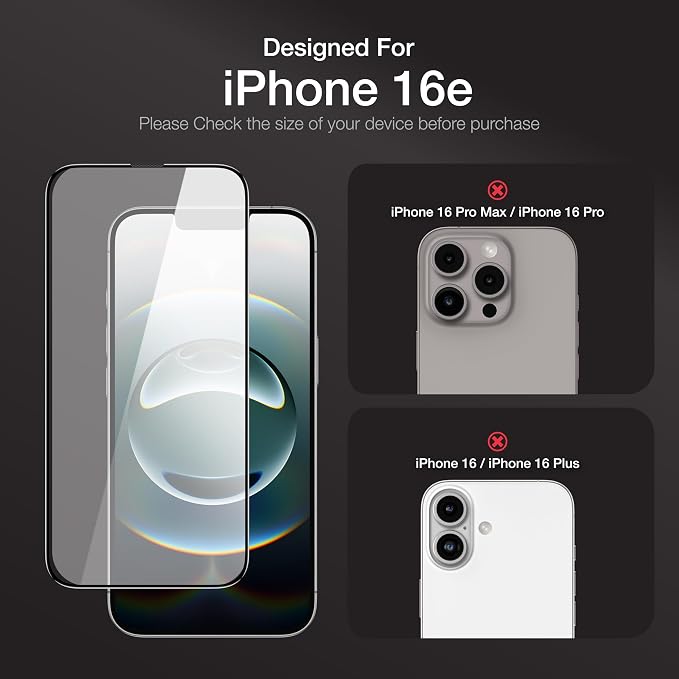 AMAZINGthing for iPhone 17 [Titan Filter 7 - Full Glass] Screen Protector, 9H Tempered Glass, Full Coverage, Case‑Friendly, Oleophobic, Alignement Frame, 2 Pack (Anti-glare&reflexion Matte, iPhone 16e/17e)