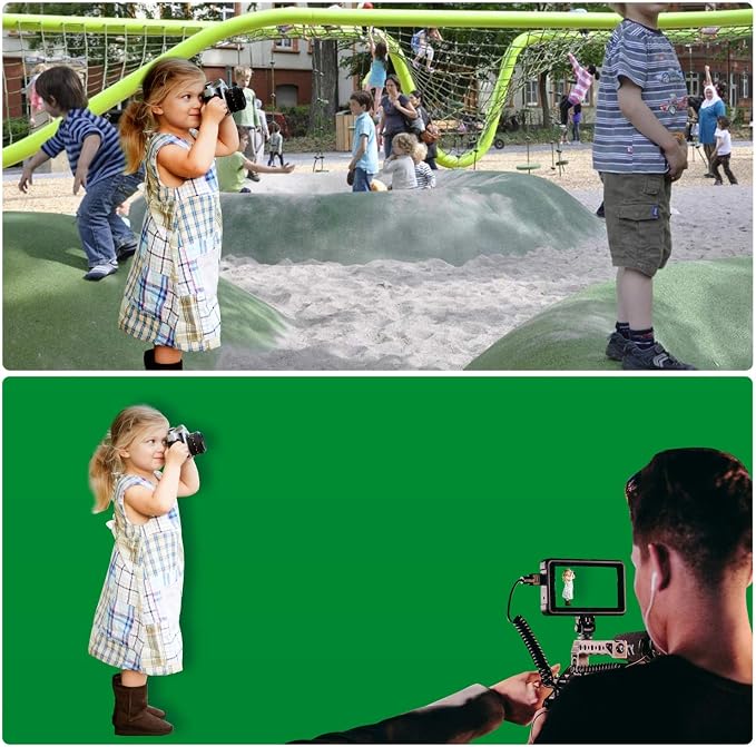 EMART Green Screen Backdrop, 10 x 20 Ft Photography Greenscreen Background Sheet Fabric Kit for YouTube Video Streaming Zoom, Small Photo Chromakey Muslin Cloth Curtain with 4 Clip