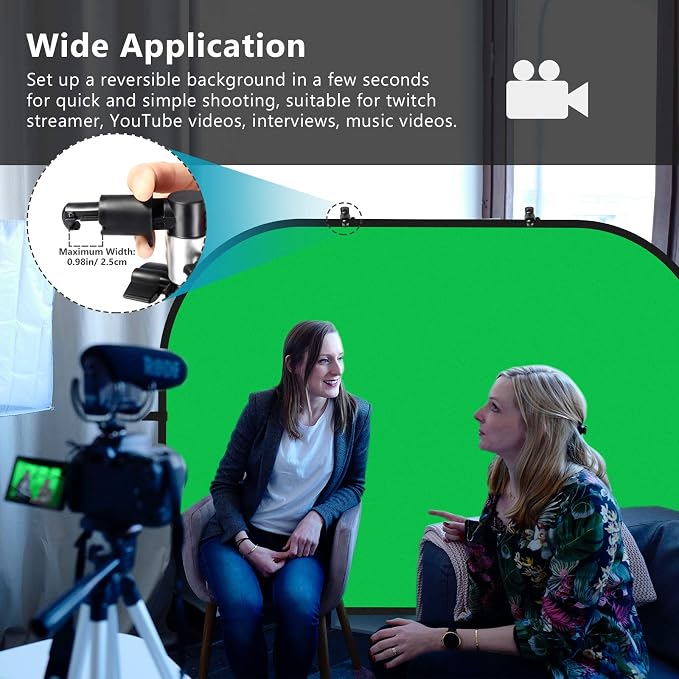 Neewer 5x7ft/1.5x2m Chromakey Foldable Backdrop with Stand 8.5ft/2.6m, 2-in-1 Reversible Green Blue Green Background Panel for Photography Studio, Live Streaming, Video Calls, Games