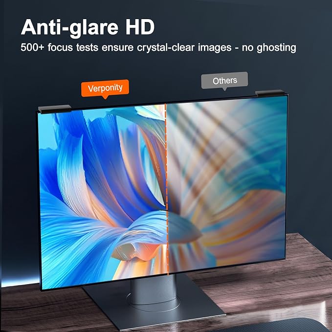 2 Pack 24 Inch Computer Privacy Screen Filter, 9H Hardness Anti-Scratch Shield for 23.6/23.8" Widescreen Monitor(16:9), Hanging Design for Open Office & Cubicle, Reduce Blue Light & Eye Strain