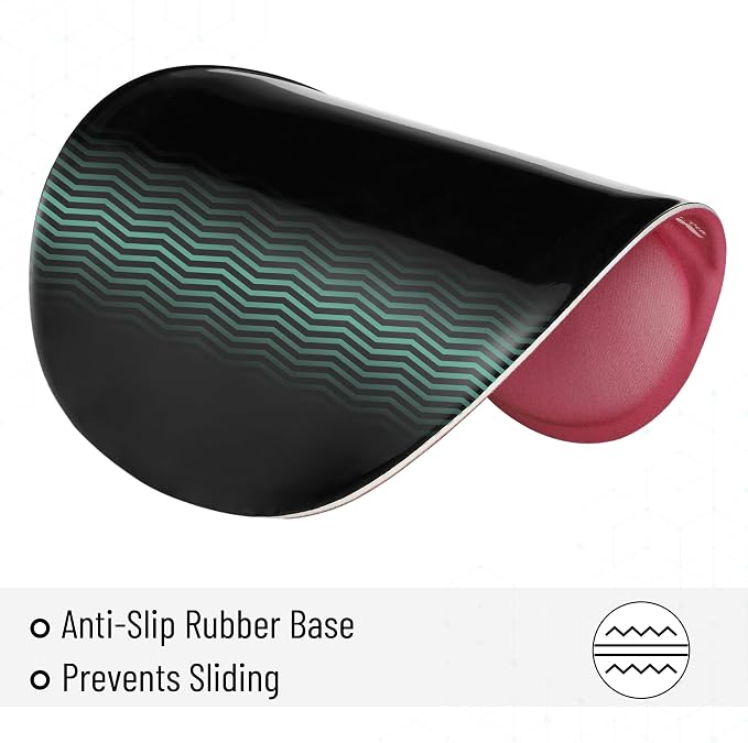 Mr. Pen- Ergonomic Mouse Pad with Wrist Rest, Red Breathable Fabric with Memory Foam Cushion, Non-Slip Rubber Base, Gel Mouse Pad with Wrist Support