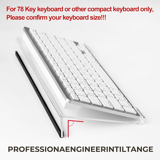Egchi Small Computer Keyboard Stand, 11.8 x 5.1 Inch- Keyboard Tray for 78 Keys Keyboard, Acrylic Keyboard Riser Lift for Desk, keyboard Holder for Mini Computer Keyboard & Apple Magic Keyboard -Clear