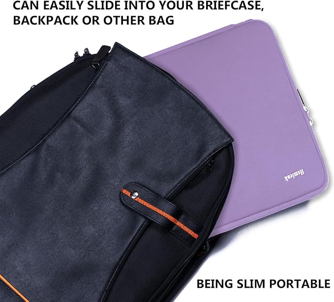 14 inch Laptop Case, Shockproof Protective Computer Sleeve Flip Cover Briefcase Carrying Bag Compatible with 14" HP, Lenovo, Asus, Acer, Notebook, Chromebook Computer, Light Purple