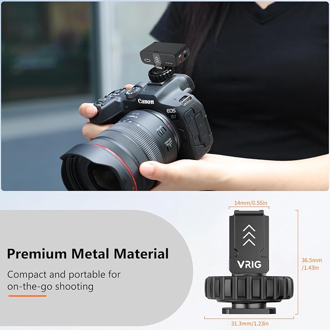 VRIG Cold Shoe Mount Adapter for DJI MIC 2, MC-02 Camera Adapter with 1/4" Screw Mic 2 Accessories for Use on Cages Tripods or on Camera Hot Shoe for Vlogging Video