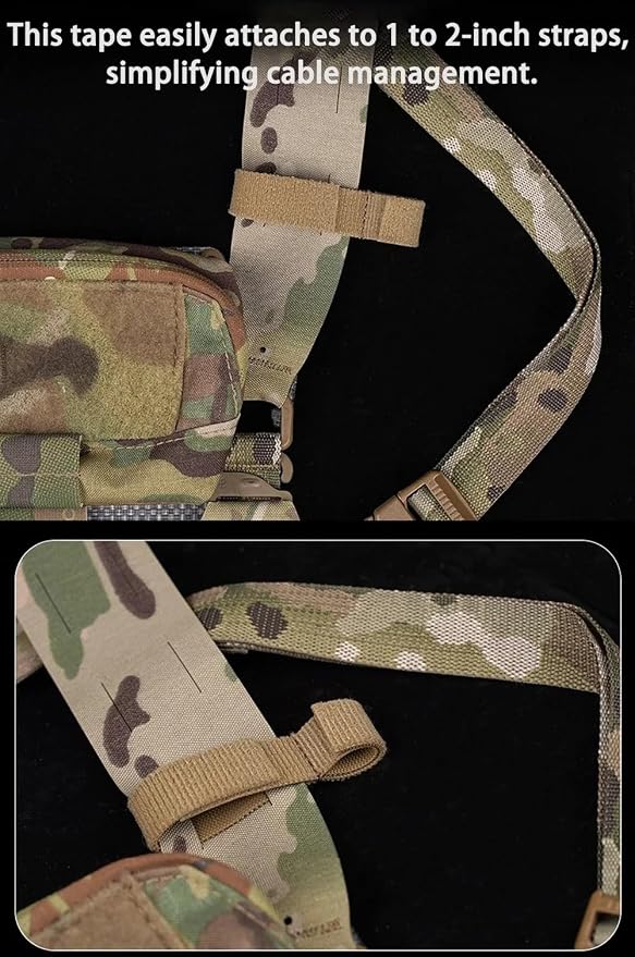 6PCS MOLLE Tactical Organizer Straps – Hook & Loop Cable & Hydration Tube Holders for Vest & Backpack (CB)