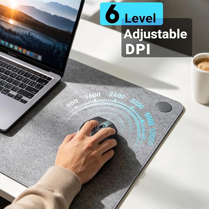 GAMCATZ Wireless Gaming Mouse, 12500 DPI RGB Ergonomic Mouse with Tri-Mode Connectivity (Bluetooth 5.1/2.4G/Wired), Rechargeable USB-C Gamer Mice for Computer, Mac, iPad, Laptop & PC (Black)