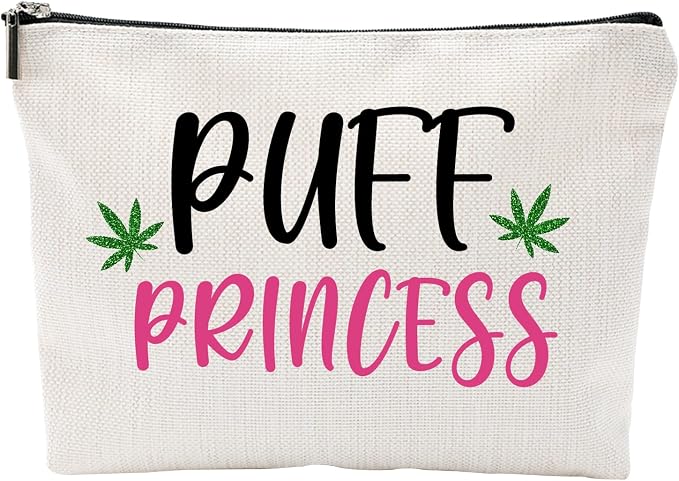 ZUYUROU Funny Makeup Bag Cosmetic Pouch for Travel and Daily Purse Organization, Puff Princess Canvas Zipper Toiletry Case for Women