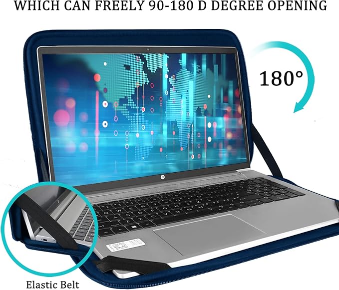 Laptop Sleeve Case 15.6 inch, Durable Shockproof Protective Computer Carrying Cover with Front Pocket, Briefcase Handbags Laptop Bag for 15.6 inch HP, Dell, Acer, Asus, Notebook, Blue