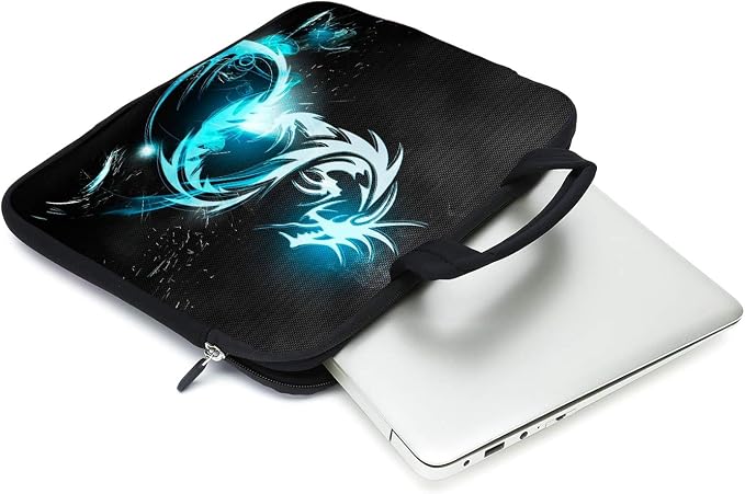 15.6" Laptop Sleeve 14" 15" 15.4" Chromebook Case Ultrabook Case Notebook Sleeves PC Messenger Bag (Dragon)