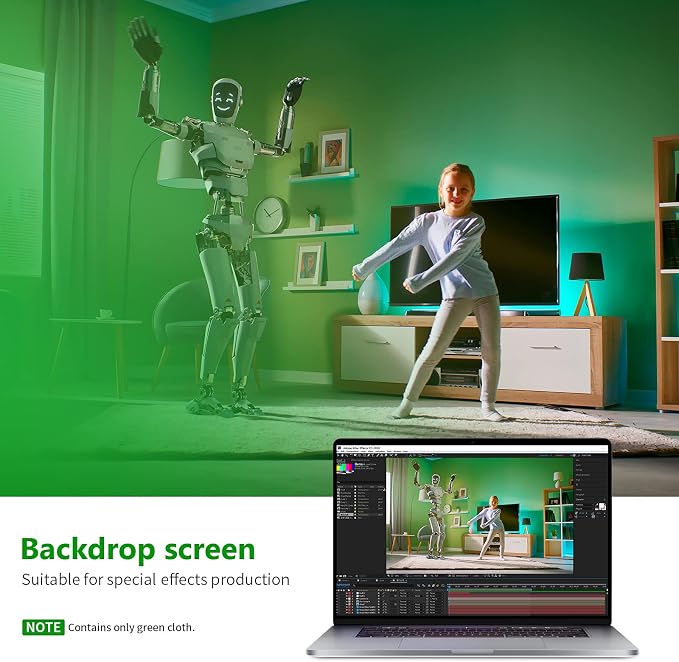 NEEWER 10 x 12FT / 3 x 3.6M PRO Photo Studio Premium Polyester Collapsible Backdrop Background for Photography, Video and Television (Backdrop ONLY) - Green