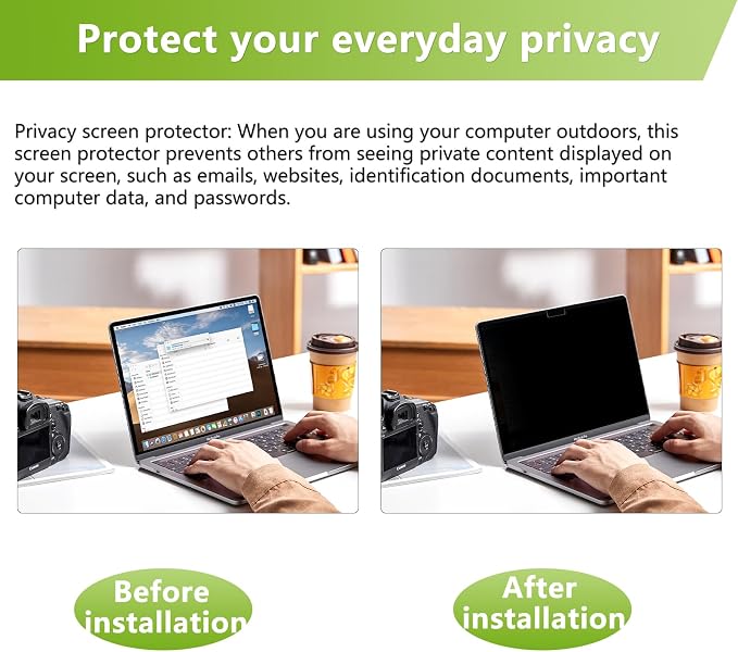 Magnetic Privacy Screen Protector for MacBook Air 13.6/13 Inch (2022-2026, M2, M3, M4, M5), Removable Matte Anti Glare Blue Light, Private Security Screen Filter for Mac 13.6inch Laptop