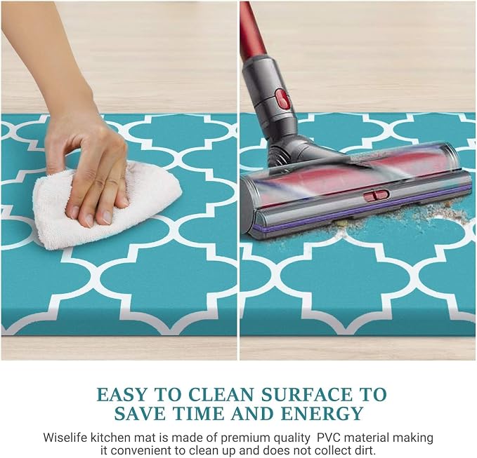 WISELIFE Anti Fatigue Floor Mat - 4/5 Inch Thick Kitchen Mat Non Slip Waterproof Heavy Duty Ergonomic Comfort Mat Durable for Home, Office, Sink, Laundry,(22" x 36", Green)