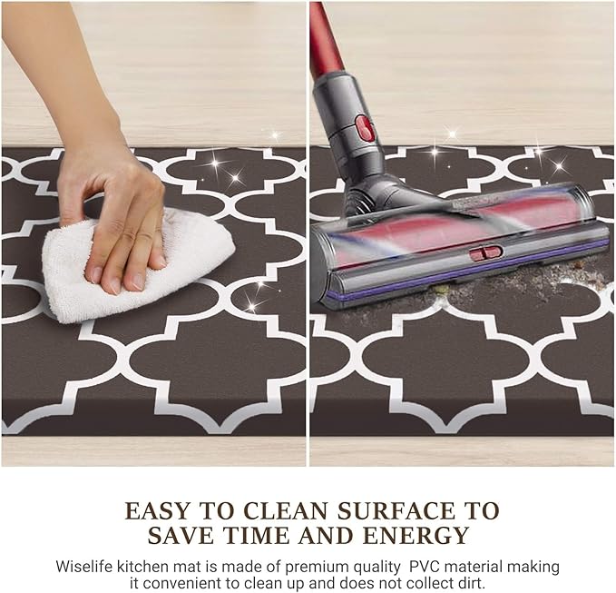 WISELIFE Anti Fatigue Floor Mat - 4/5 Inch Thick Kitchen Mat Non Slip Waterproof Heavy Duty Ergonomic Comfort Mat Durable for Home, Office, Sink, Laundry,(22" x 36", Chocolate)