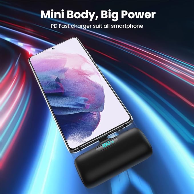 [2 Pack]Mini Portable Charger Power Bank for iPhone 17/16/15 Series,5000mAh PD USB C Cell Phone Portable Power,Travel Essentials Battery Pack for iPhone 17/17 Air/16/16 pro/15/Android/Samsung Galaxy