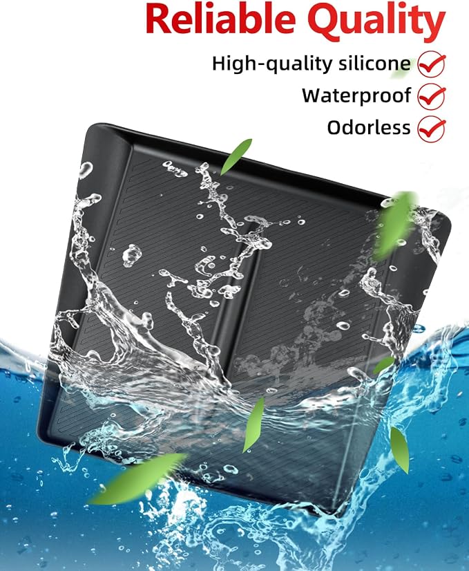 Black Center Console Silicone Mat Conpatible vith Tesla Model 3 Highland 2024-2026, Waterproof Spill Proof Center Console Liner Pad, Non-Slip Vireless Charging Friendly Interior Accessories(Style A)
