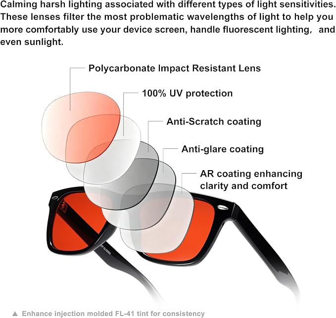 ViewJoy Sleep Glasses 99.9% Blue Light Glasses Dual AR Coatings Amber Orange Lens for Computer Gaming Reduce Eyestrain