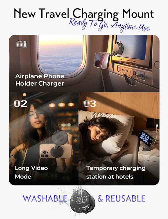 LISEN for 15W Magsafe Car Mount Charger, Magnetic Phone Holders for Your Car, Magnetic Wireless Car Charger, Suction Phone Mount for Car Accessories for iPhone 17 Pro Max 16 15 14 13 12, Pads & Mats